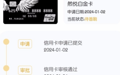 农行信用卡有水？申请的悠然悦白金卡通过审核