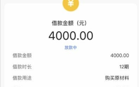 快手借钱放水中，申请到放款不到五分钟到账4000元