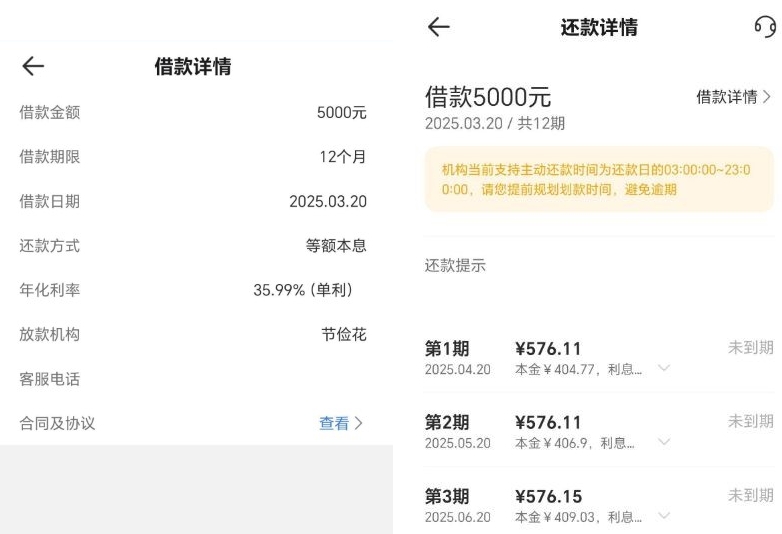 钱小乐匹配节俭花，成功下款5000元