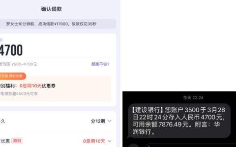 洋钱罐成功到账4700元，之前出的额度一直申请不下来。