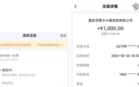 好分期成功借款经历：注销重注册后下款 1000 元
