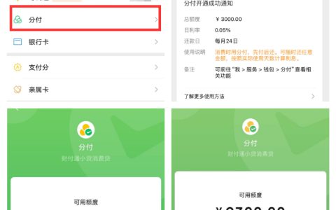 微信分付开通攻略：入口获取、额度使用及注意事项