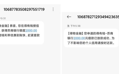 征信花有逾期？得物借款成功下款 2000 元案例分享