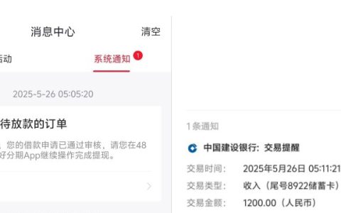 好分期借款实测：放心借被拒后秒下 1200 元，到账速度获赞