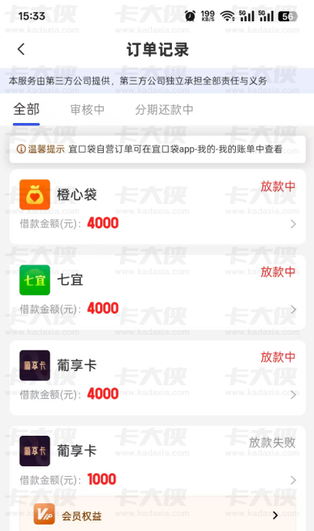 宜口袋里的橙心贷和葡享卡能一起申请下款吗？额度会不会共享啊？