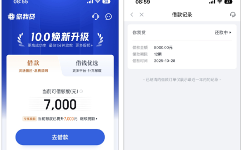 你我贷年初全额借款失败还降额，今日申请 8000 元一小时到账，剩余 7000 元借不出跳转借款优选