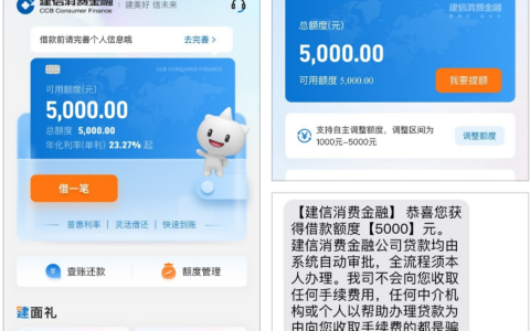 逾期呆账也能秒批！建信消费金融放开限制，10 秒获批 5000 额度
