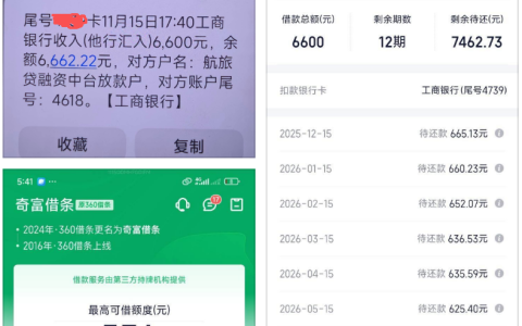奇富借条（原 360 借条）复借体验：停借三个月后试申请，6600 元 12 期快速到账，已顺利借款 5 笔