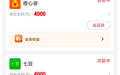 宜口袋旗下七宜 + 橙心袋多次借款实测：连续下款两个 4000 元，会员权益加持，借款灵活但还款需提前规划