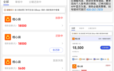 桔多多逾期 19000 仍下款 18500！橙心袋申请细节 + 二次借款能否到账？