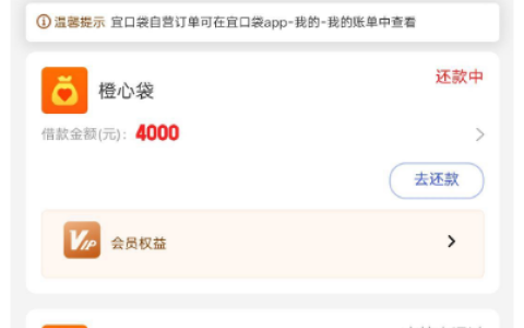 宜口袋退会员后仍能下款？橙心袋 4000 额度十分钟到账，399 元会员费自动扣除实测