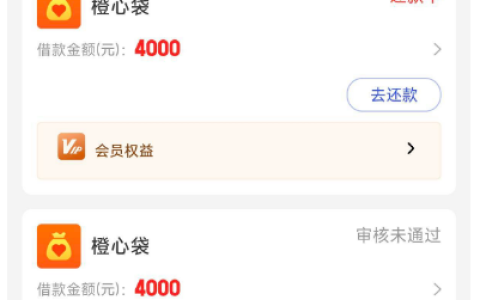 征信当前逾期 300 多天也能下！橙心袋 4000 元历经 24 小时放款，399 元会员费自动扣除实测