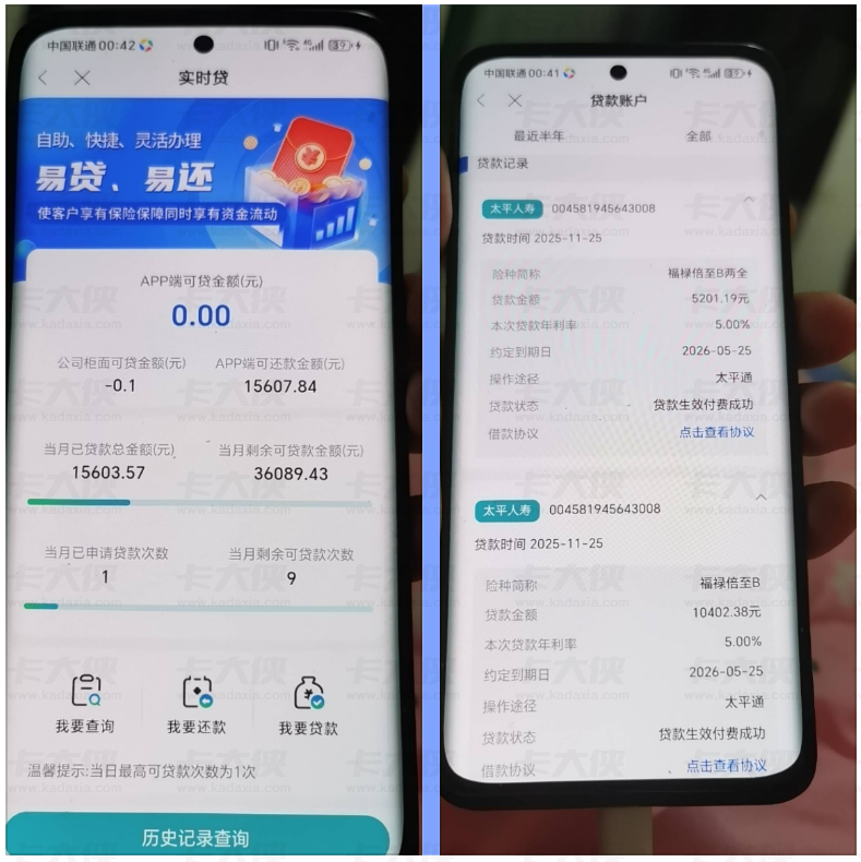 太平通保单贷秒到账实测！15600 元分两笔快速到账，剩余 3 万 + 额度这样提，年利率 5% 超划算