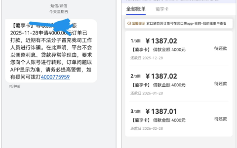 收到葡享卡借款短信试了试，有当前逾期也下款 4000，刚好结清欠款太及时了