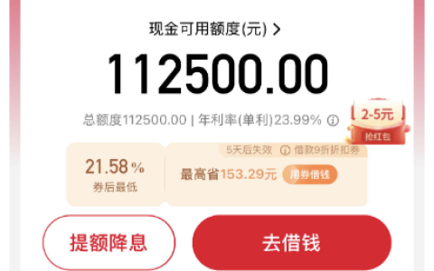 招联金融征信授信 1000 元但 APP 显示 112500 元？预授信与实际额度区别全解析