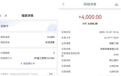 宜口贷葡享卡下款实测：哈银消费金融放款 4000 额度，审核十分钟快速到账