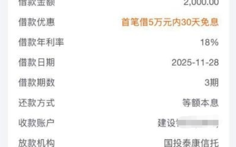 放心借（抖音旗下）下款实测：征信曾有逾期仍批 2000 额度，国投泰康信托放款