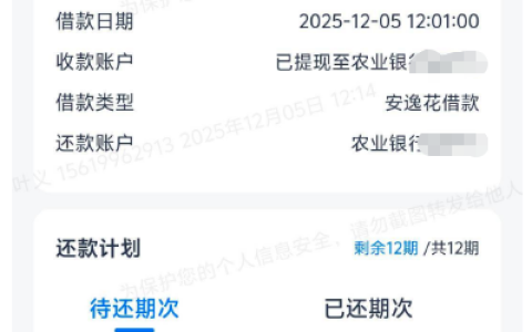 安逸花不抱希望下款 3600 元，12 期还款明细及用户常见问题实测分享