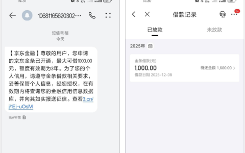 京东金条万年没额度突然下款 1000 元，这些实际情况你可能关心