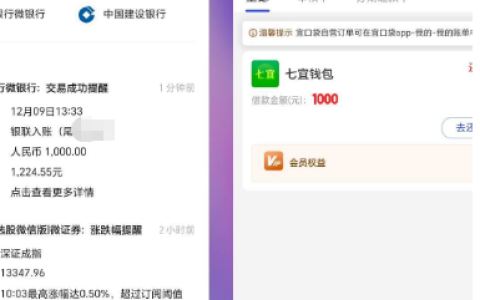 宜口袋第三方借款通道开通！无逾期没开会员秒下 1000 元，七宜 / 橙心袋下款反馈