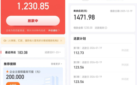 好分期退过提升额度卡还能下款？1230 元放款中，额度恢复实测 + 用户反馈