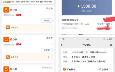 橙心袋第三笔能下款吗？逾期后申请 1500 元当天到账，平安银行限额拦截攻略