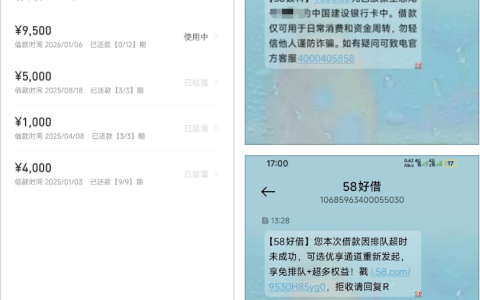 58 好借开优享权益卡秒下 9500 元 不开卡 3 天不下 利息 + 权益费明细参考