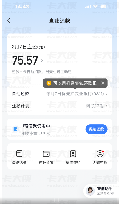 抖音放心借秒开 1000 元额度 大花用户近三月查询百次仍秒到账实测