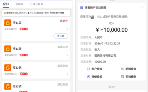 橙心贷第二笔成功下款 10000 元 多次申请后拦截成功 换卡 + 调限额助力放款
