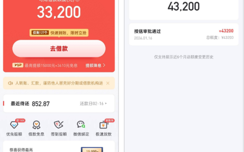 好分期首次申请出额 43200 元，1 万元秒下到账，这些提额技巧可参考