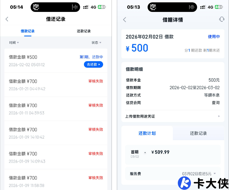 信用飞借款：1500 额度冻结 800 后，借 500 元终下款，附低大数据评分平台参考