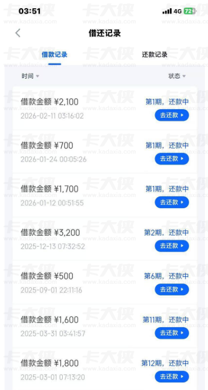 信用飞出三张提额卡成功下款，2100 元 40 分钟顺利到账