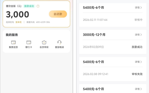 万卡常规额度无法下款，追加额度入口宜来花放款 3000 元秒到，附申请细节
