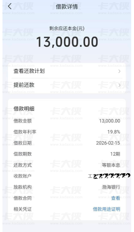 抖音放心借渤海银行放款 13000 元秒到账，花户申请的资质与细节参考
