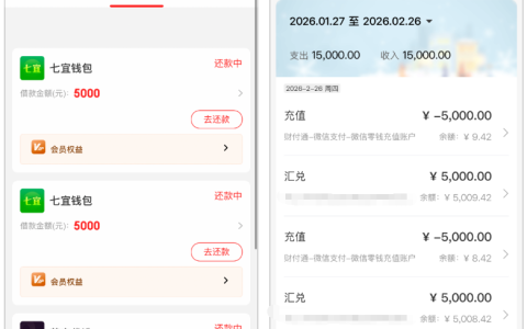 七宜钱包 + 葡享卡连续下款 3 笔 5000 元，征信大花也获批，年后额度迎来新惊喜！