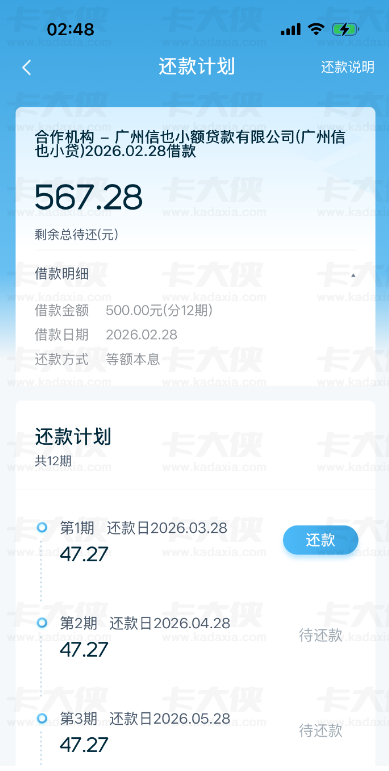 拍拍贷万年无额度后跟风下款 1500 元，3 笔 500 元 1 小时到账，信也小贷放款！
