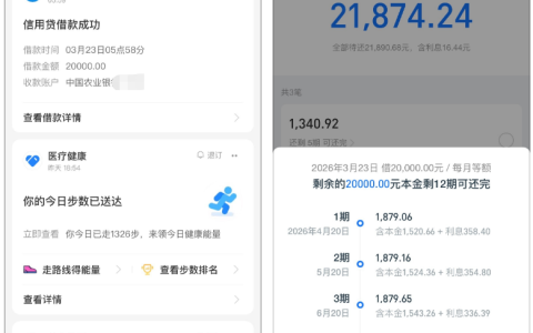 借呗 20000 元临时额度成功放款，固定额度申请失败后竟实现秒到账
