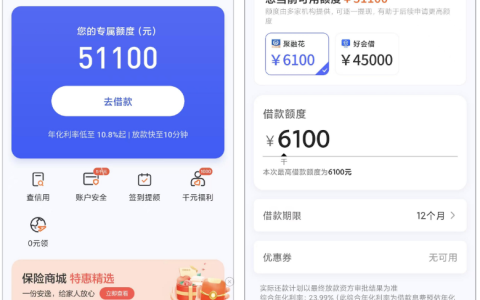 宜享花匹配 51100 元专属额度，对接聚融花实际可借 6100 元：借款规则与细节全梳理