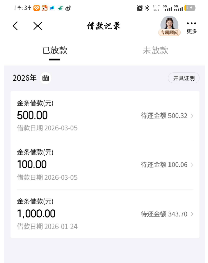 金条目前能复借吗？实测小额借款放款成功