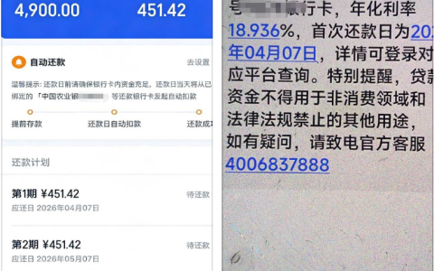 你我贷刷新 4900 元额度成功下款：开黑卡放款，18.936% 年化还款明细全解析
