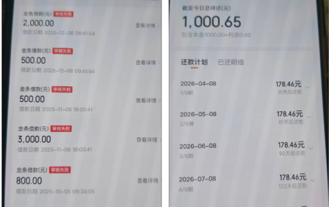 京东金条黑屋数月额度从 7000 降 1000，终成功秒下款：6 期还款细节全解析