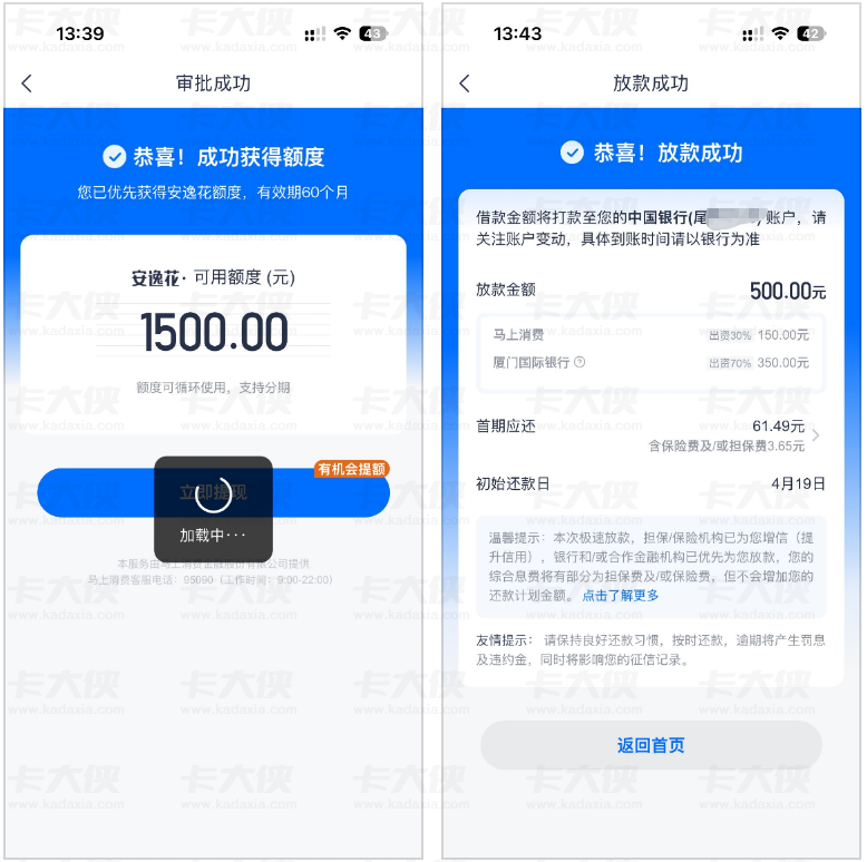 安逸花申请实测：1500 元预授信仅放款 500 元，资方构成与使用细节全解析