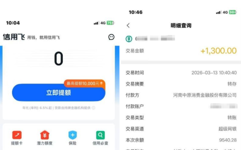 信用飞遇提额页面仅可购两张提额卡，购买后直接下款 1300 元，实操细节全分享