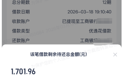 优逸花近期审核门槛宽松，多平台逾期 1 年以上仍下款 1500 元，额度独立不共享
