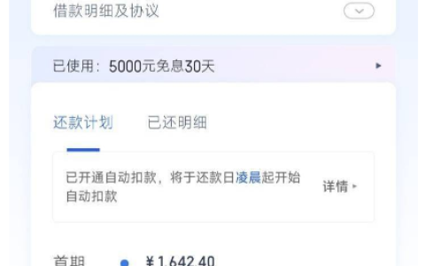 度小满成功下款 5000 元，养好征信提升通过率，结清欠款可享 30 天免息优惠