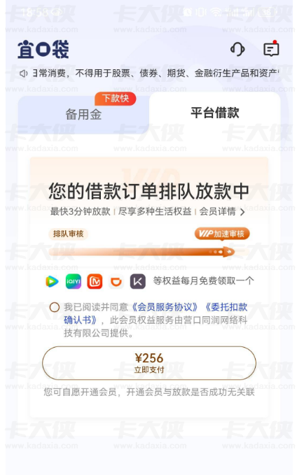 宜口袋 1000 元额度升至 3000 元，支付 256 元可享审核加速，客服主动来电沟通下款相关事宜