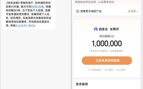 京东金条收开通成功短信显 6000 元额度，APP 内提示暂无法借款，多为系统评估延迟所致