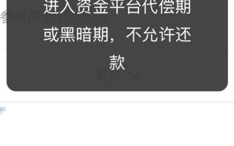 好分期还款日遇还款障碍，页面提示进入资金平台代偿期或黑暗期，无法操作还款该如何应对