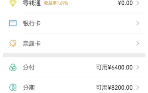 征信有逾期记录仍成功开通微信分付与分期，光大银行与财付通提供资方，额度分别达 6400 元、8200 元