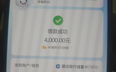 建信消费被限制申请数月，今日通过官方小程序成功下款 4000 元，资金极速到账常用储蓄卡